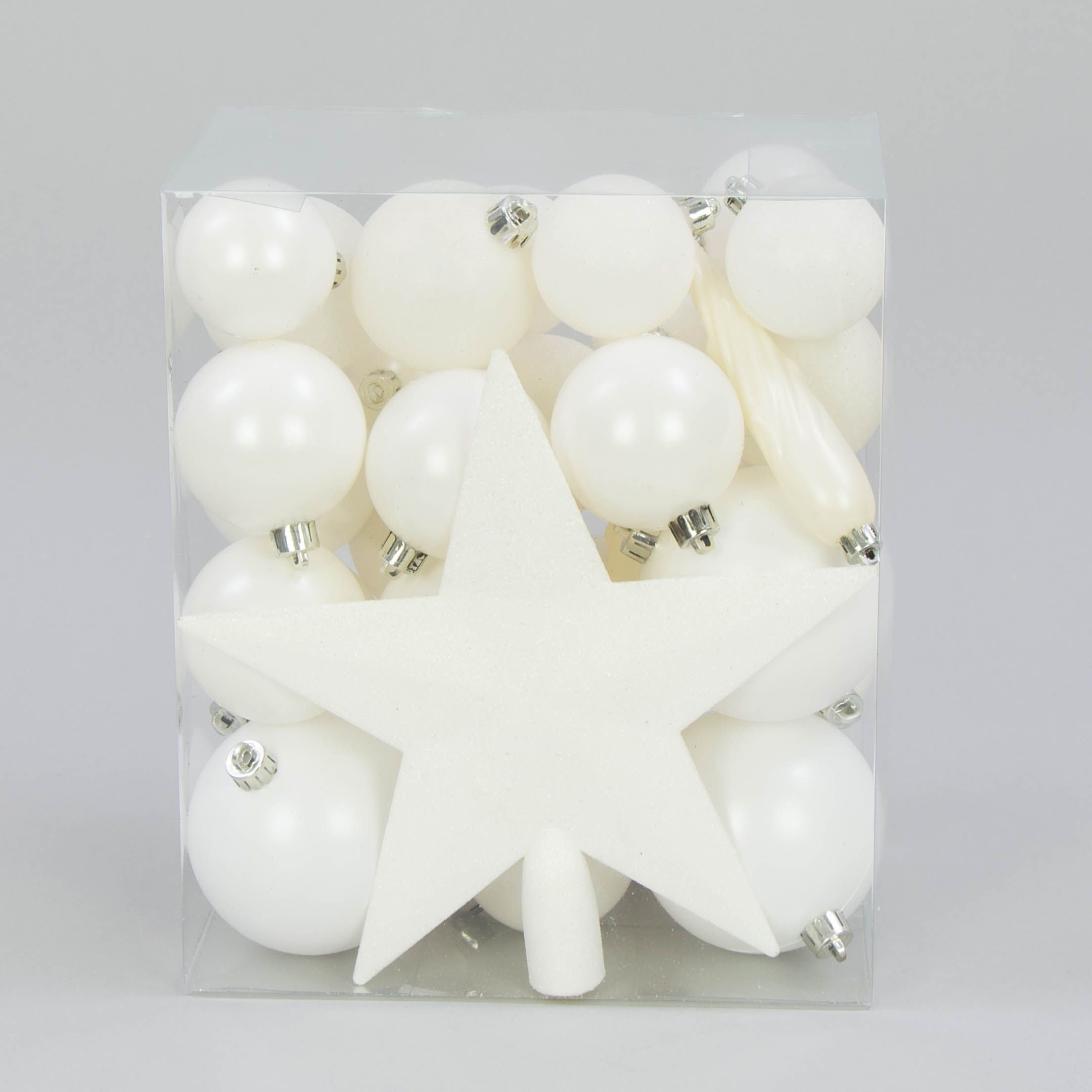 ozdoby bożonarodzeniowe białe - zestaw